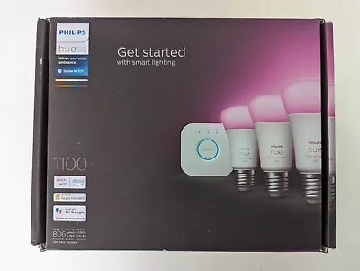 Philips Hue White & Color Ambiance Starter Kit E27 Socket 3 Globes 1 Bridge • $169