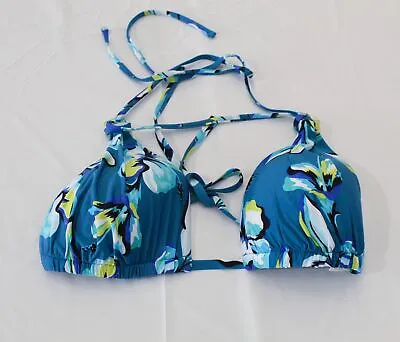 La Blanca Women's Fiji Tropics Halter Triangle Bikini Top MR2 Ocean Size 10 NWT • $23.74