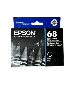 🔥 Genuine Epson 68 Black Noir 1 Ink Cartridge T068120 New Box Exp 12/14 🔥 • $19.95