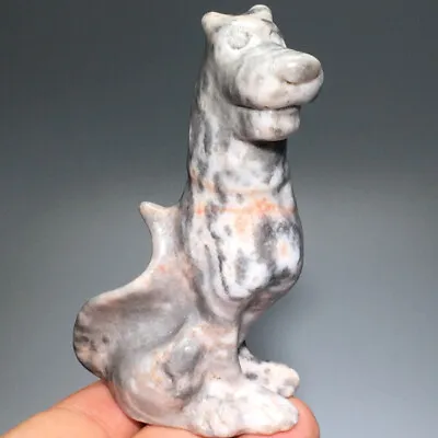 92g Natural Crystal.Pink Zebra Stone.Hand-carved.Exquisite Dog.statues.gift 45 • $5.50