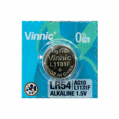 1 X Vinnic LR54 Battery L1131F AG10 Alkaline Button Cells 189 V10GA 1.5V • $12.90