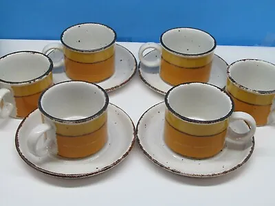 £57.43 • Buy Midwinter Sun Stonehenge Mid Century Modern 6 Coffee Cups 4 Matching Saucers 