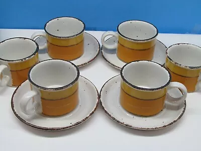 £57.43 • Buy Midwinter Sun Stonehenge Mid Century Modern 6 Coffee Cups 4 Matching Saucers 