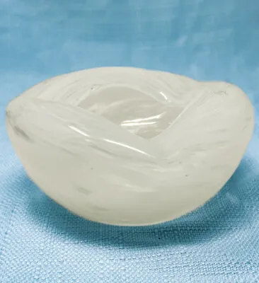 Vintage Murano 3”x5” Art Glass Dish Ashtray White Decorative Home Unique MCM • $26.60