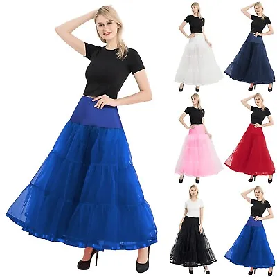 Woman Floor Length Boneless Skirt A Wedding Dress Support Skirt Long Petticoat • £18.34