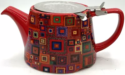 London Pottery Oval Filter Teapot 3 Cup 750 Ml KFS Kaffe Fassett Design Britain • £81.91