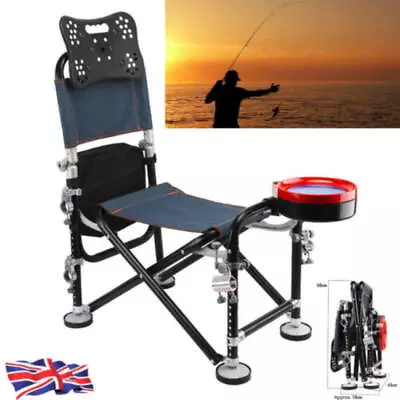 Folding Directors Chair For Fishing With Rod Holder And Cooler Mesh Camping • £39.99