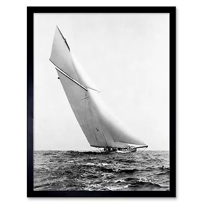 Vintage Photography Transport Ship Yacht Reliance Ocean Sea Sail Framed Print • $16.99