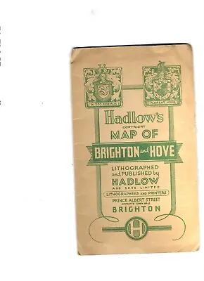 Hadlow's Map Of Brighton & Hove 1950s • £1.99