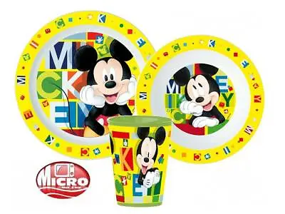 Mickey Mouse Childrens Toddlers  3 Pc Dinner Breakfast Set Plate Bowl Cup • £9.99