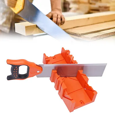 12in Miter Box With Saw Included Hand Wood Saw 22.5° 45° 90° Angle Cutter Tool • £11
