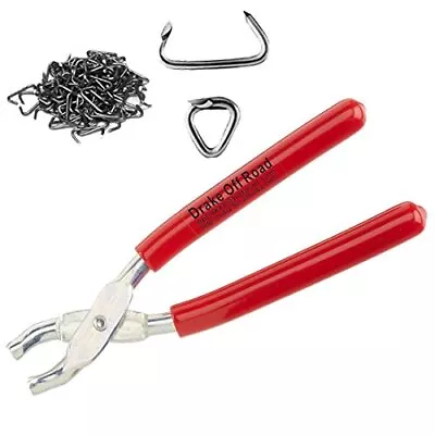 Hog Ring Pliers Kit With 100pcs Rings Tool Set For Seat Cover Upholstery Red New • $15.21