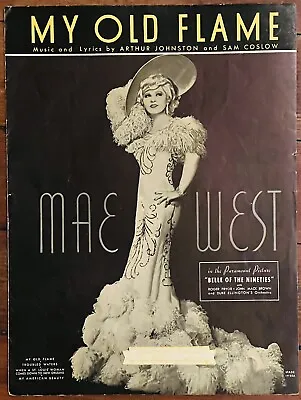Vintage MAE WEST Sheet Music MY OLD FLAME From 1934 Movie BELLE OF THE NINETIES • $8