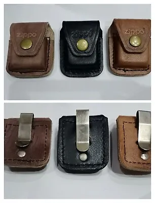 Zippo Lighter Leather Holder Cover Case Pouch With Clip Hand Made New In 3 Color • £12.99