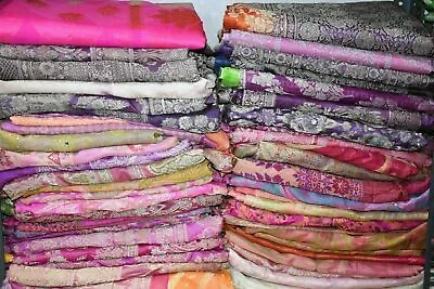 Wholesale Lot Hvy Banarasi Brocade Saree 100% Pure Silk Vintage Sari Fabric • $74.99