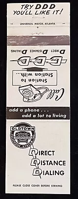 INDEPENDENT Telephone Systems Direct Distance Dialing Vtg Matchbook Cover B-2226 • $4