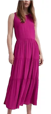 Witchery Magenta Pink Tiered Midi Maxi Dress - Size 10 • $60