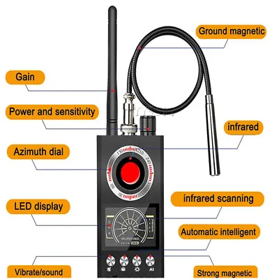 Upgraded GPS Anti-Spy RF Detector Camera GSM Audio Bug Tracker Finder Scanner • $45.99