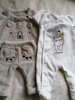 £3.50 • Buy New Baby Fluffy Bear Outfit And Winnie The Pooh Sleepsuit Babygrow Up To 1 Month