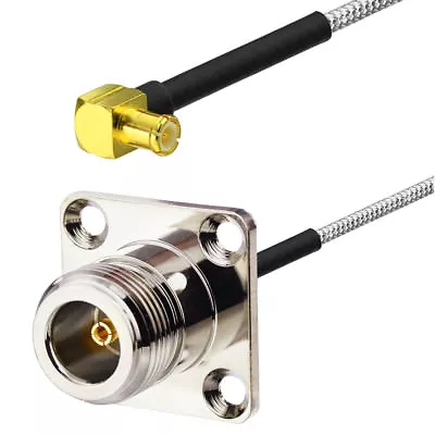 2-pack MCX Male To N Type Female Flange Mount .086  RG405 Semi Rigid Cable 5cm • $9.96