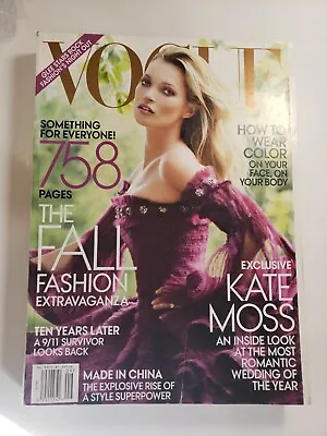 2011 September Vogue Magazine Supermodel Kate Moss • $24.99