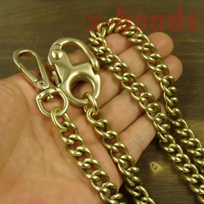 Solid Brass Wallet Key Curb Chain Ring Holder Quick Release Shackle Clip XH052 • $33.99