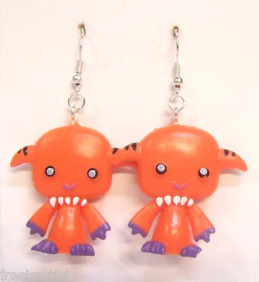 Harajuku Japan The Gooli Monsters Orange Shummi Mini Art Toys 2  Dangle Earrings • $6.75
