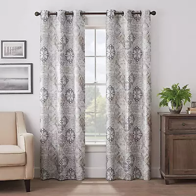 Eclipse Martina Medallion Grommet Top Curtains For Bedroom Single Panel 40 In  • $27.99