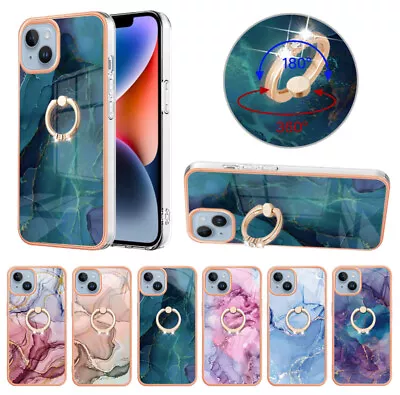 For IPhone 15 12 13 Pro Max XR 11 6/8/7 Plus Case Shockproof Ring Marble Cover • $10.99