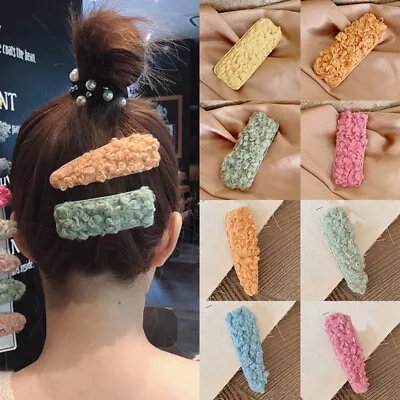 Hair Accessories Faux Fur Hair Clip Plush BB Clip Hairpin Korean Furry Headwear • $1.61