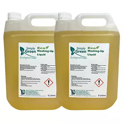 2 X 5 Litre Eco Washing Up Liquid Simply Green Free Delivery • £17.49