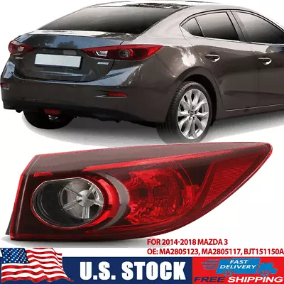 For 2014-2018 Mazda 3 Sedan Model Halogen Type Outer Tail Light Passenger Right • $53.99