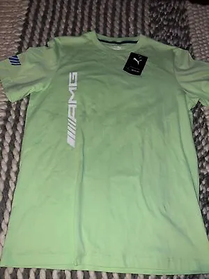 NWT Puma Mercedes AMG Essential Logo Men's T Shirt Fern Green Sz L $50 • $24.97