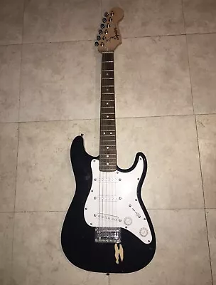 Fender Squier Mini Stratocaster 6 String Electric Guitar Black White NOT TESTED! • $79.95