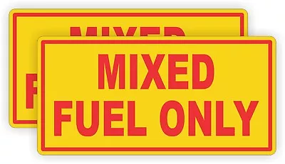 (2) Mixed Fuel Only Vinyl Decals / Stickers Labels Fuel Oil Waterproof 2 Stroke • $4.59