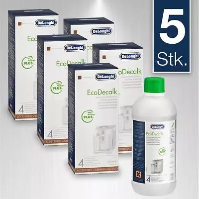 5x DeLonghi Descaler Decalk Ecodecalk DLSC500 500ML Coffee Machine Ser 3018 • $132.70