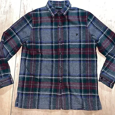 Polo Ralph Lauren 100% Wool Plaid Mens Flannel Size L-XL Missing Tag • $31.99