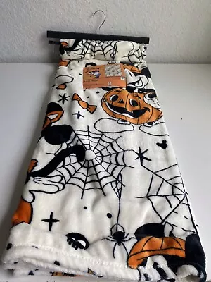 Disney Mickey & Minnie Mouse Pumpkin Halloween Plush Throw Blanket 50X70” NEW • $35