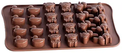 £2.99 • Buy Bear Duck Rabbit Silicone Cake Chocolate Moulds Decorating Baking Cookies Mold