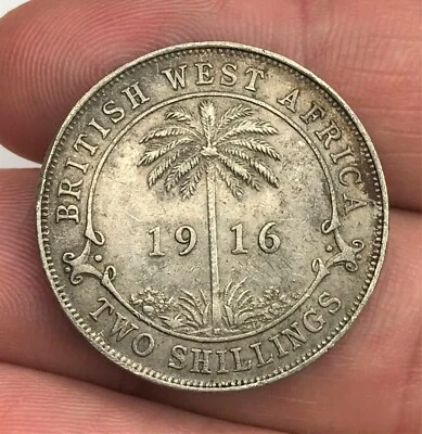 £5.17 • Buy 1916 King George V British West Africa - Two Shillings Coin - Solid Silver VGC