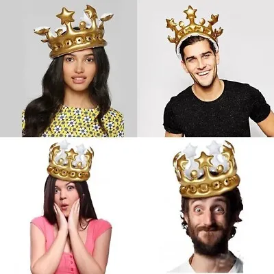 Inflatable Adult Crown Street Party Fun Prop Decoration Fancy Dress - Coronation • £2.99