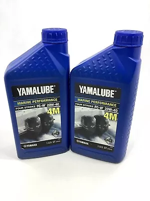 Yamaha Genuine OEM Yamalube Marine Four Stroke FC-W 20W-40 Oil LUB 4M - 2 Pack • $39.38