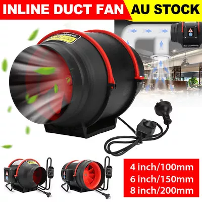 4  6  8  Inline Fan Duct W/ Variable Speed Controller For Grow Tent Industrial • $58.39