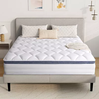 12  Full Queen King Hybrid Innerspring Mattress Memory Foam Mattress In A Box • $297.99