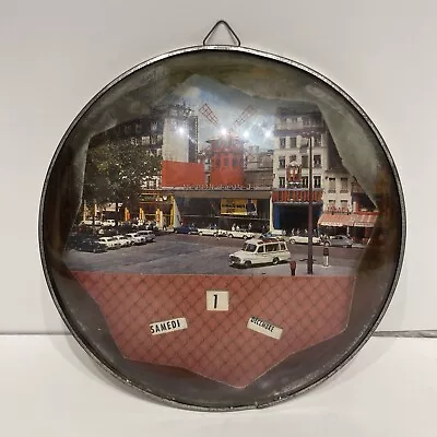 Vintage French Moulin Rouge Perpetual Calendar In Convex Bubble Glass Frame RARE • $34.99