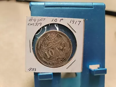 1917 Egypt Silver 10 Piastres See Pics! • $40