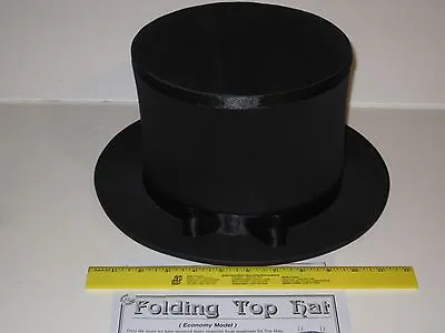 Magician's Folding Top Hat Collapsible Hat Folds Flat & Pops Open Costume Trick • $35