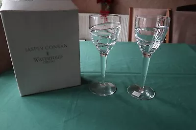 2 Superb Waterford Crystal  Aura  Wine Glasses By Jasper Conran 10  Tall + Box • £130