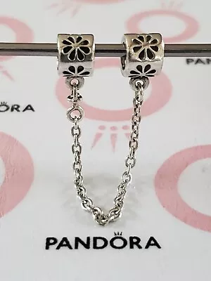 Genuine Pandora Silver Bracelet Safety Chain Daisy Flowers  925 ALE .  • £12