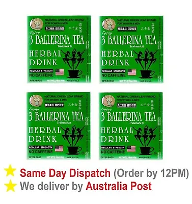 4 X 3 Ballerina Tea REGULAR STRENGTH 30 Tea Bags Slim Tea Diet Tea Drink • $43.95